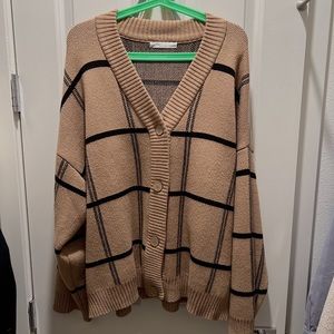 Oak+Fort OVERSIZED PLAID CARDIGAN